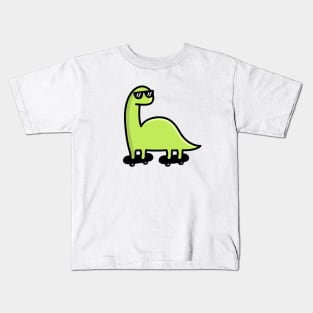 Skateboarding Dino Brachiosaurus Kids T-Shirt